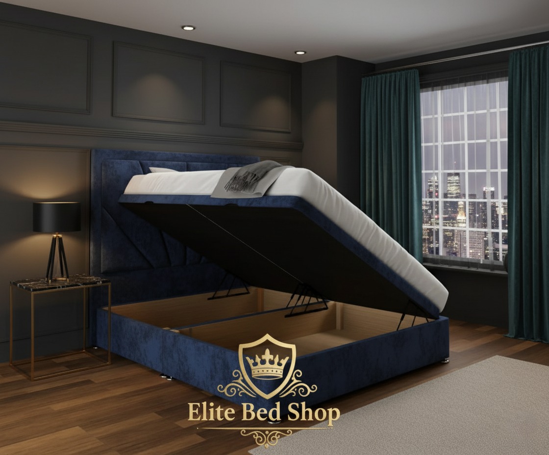 Navy Silk Luxury Bed